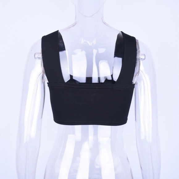 black Cropped Tank Top - Picture 6 of 8